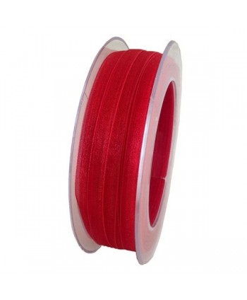 CINTA DE ORGANZA ROJA 7mm.....