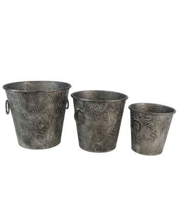 MACETA DE ZINC CON PLANTAS....