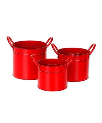 MACETA DE ZINC ROJA CON....