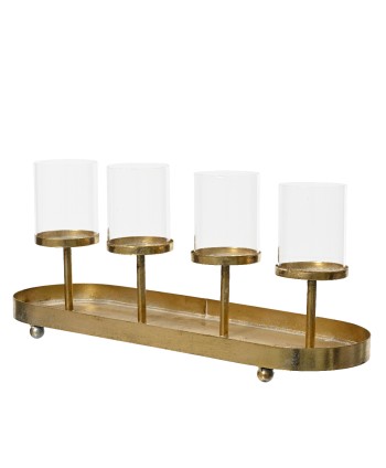 CANDELABRO DE METAL ORO....