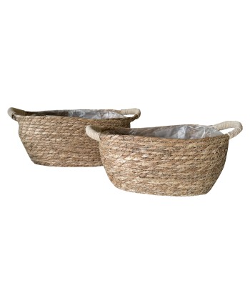 CESTA DE YUTE NATURAL OVAL....