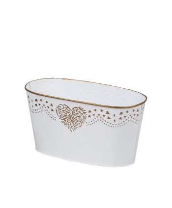 JARDINERA DE ZINC BLANCA....