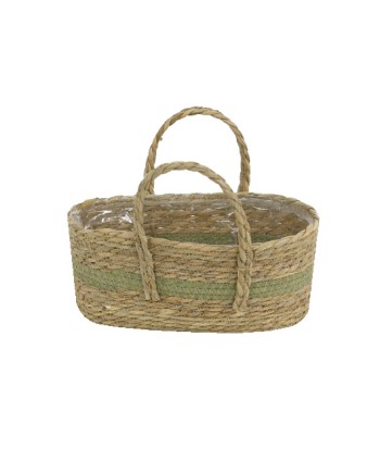 CESTA DE YUTE NATURAL Y....