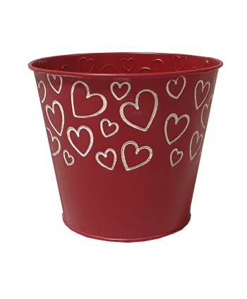 MACETA DE ZINC ROJA CON....