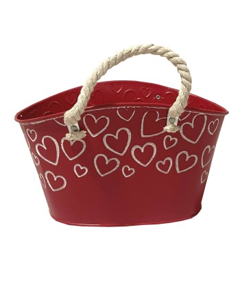 MACETA DE ZINC ROJA CON....