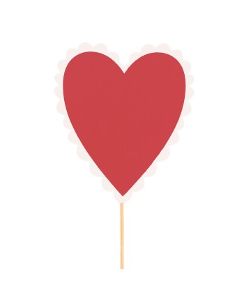 PICK CORAZÓN ROJO Y BLANCO....