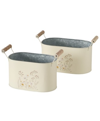 JARDINERA OVAL DE ZINC....