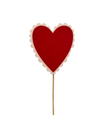 PICK CORAZÓN ROJO Y BLANCO....