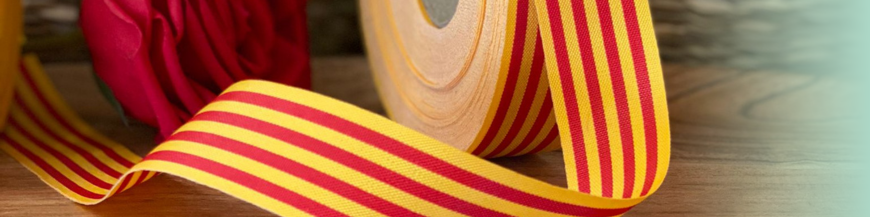 Cinta catalana de algodón, plastificada o mate para Sant Jordi.