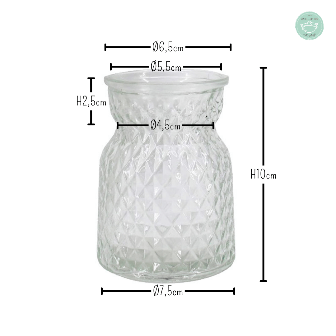 JARRÓN DE CRISTAL "BUDAPEST" Ø 6,5 - 7,5 x H 10cm.
