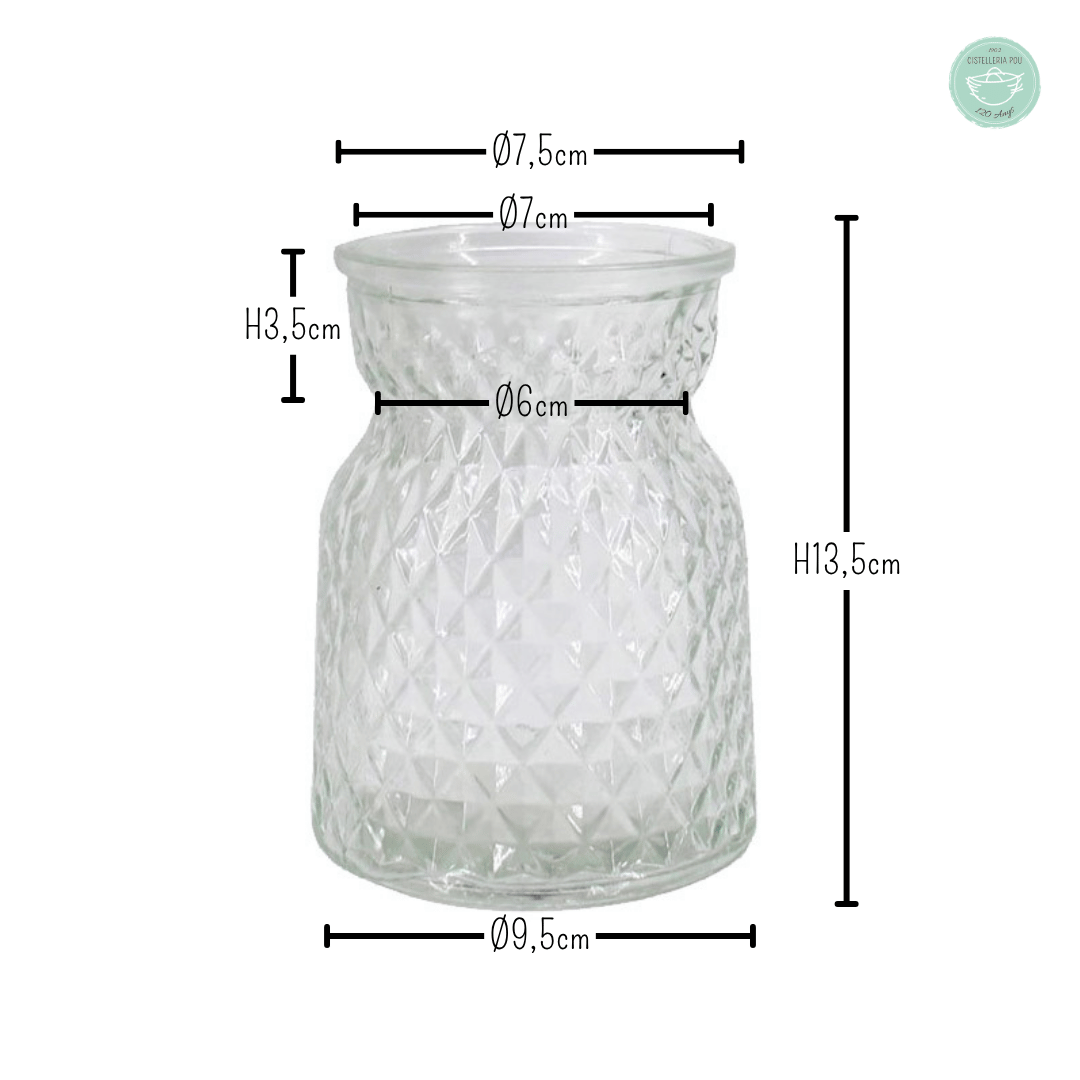 JARRÓN CRISTAL BUDAPEST  Ø 7,5 - 9,5 x H 13,5cm.