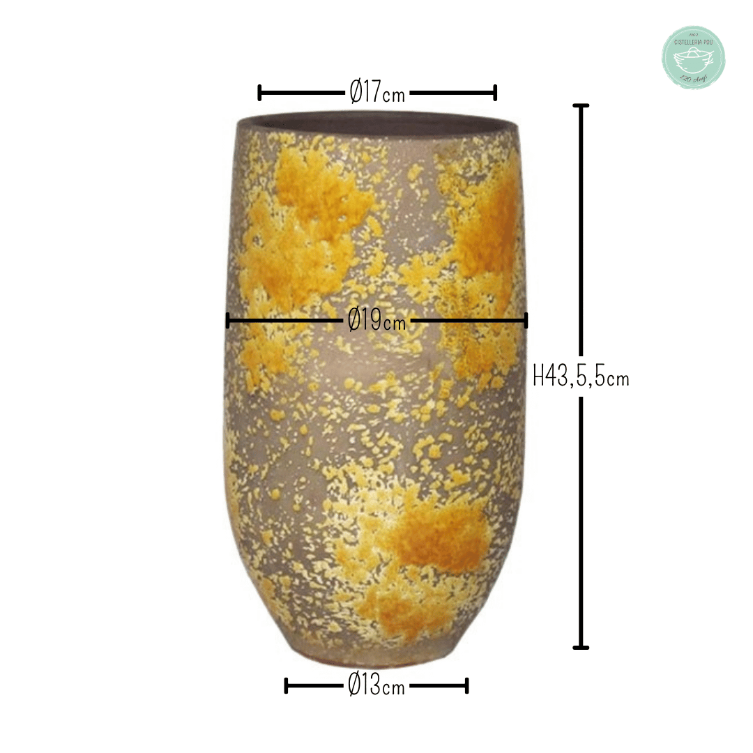 JARRÓN CERÁMICA "LUUK" OCRE Ø 19 x H 43,5cm.