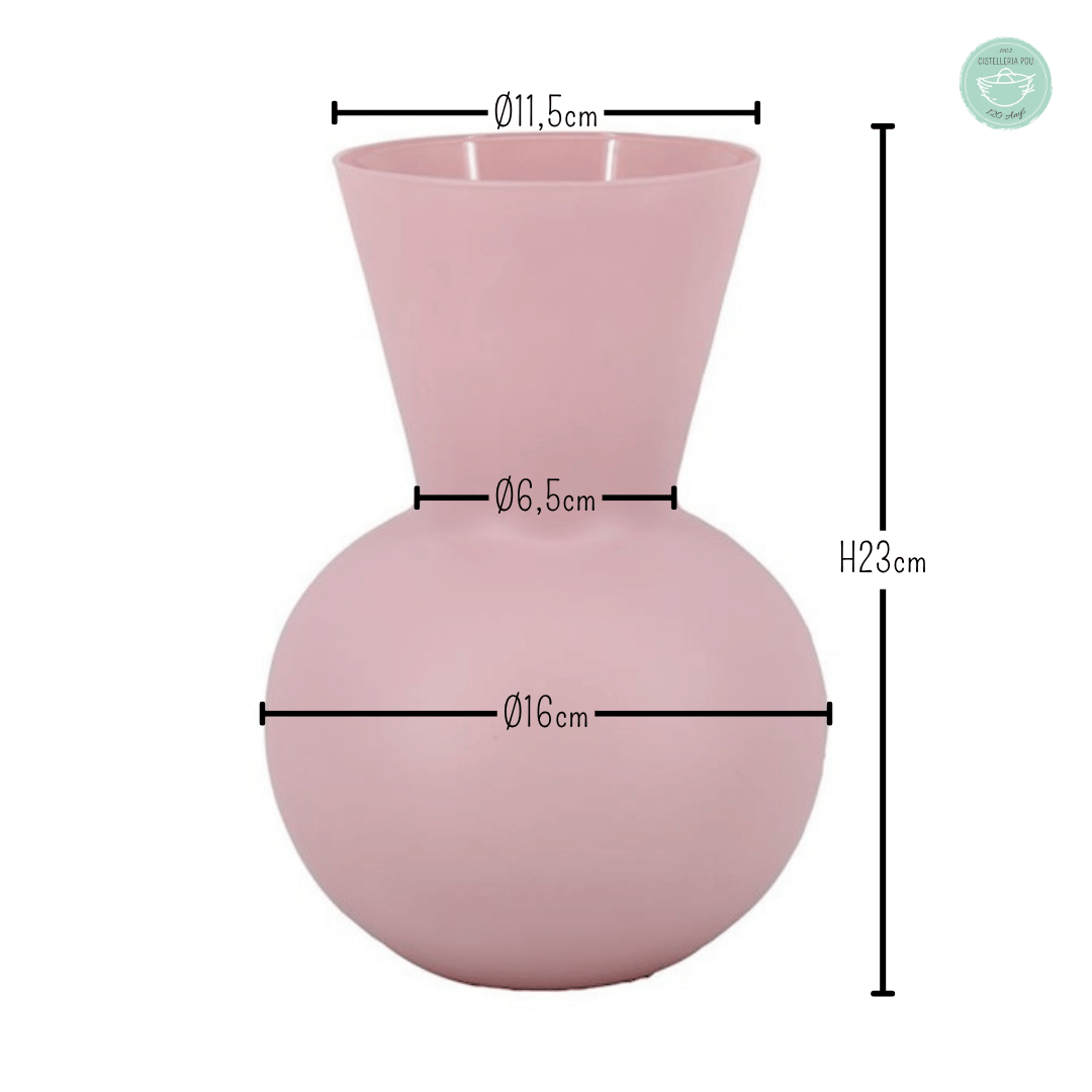 GERRO VIDRE ELLY ROSA MATE Ø11,5/16x H23cm.