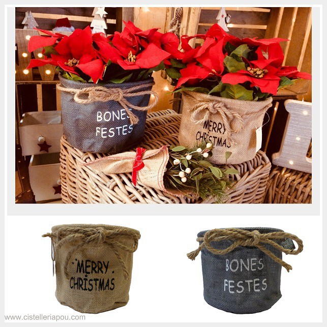 Macetas para la planta de Navidad, maceta para la poinsettia, maceta original Merry Christmas, Envoltorios originales para la Poinsettia