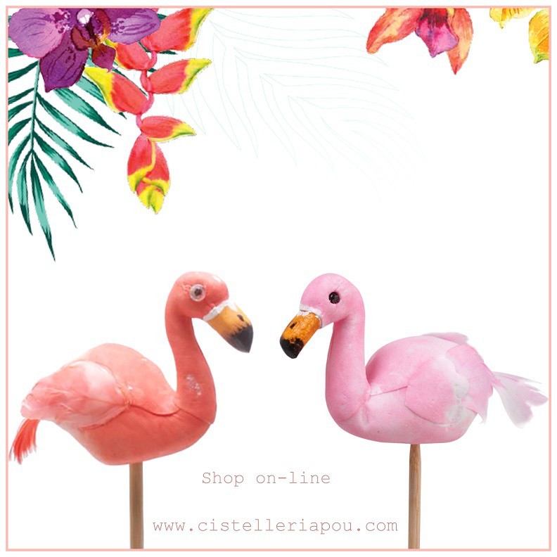Pick flamingo , pick decorativo, pick flamenco para plantas, Elementos de decoración