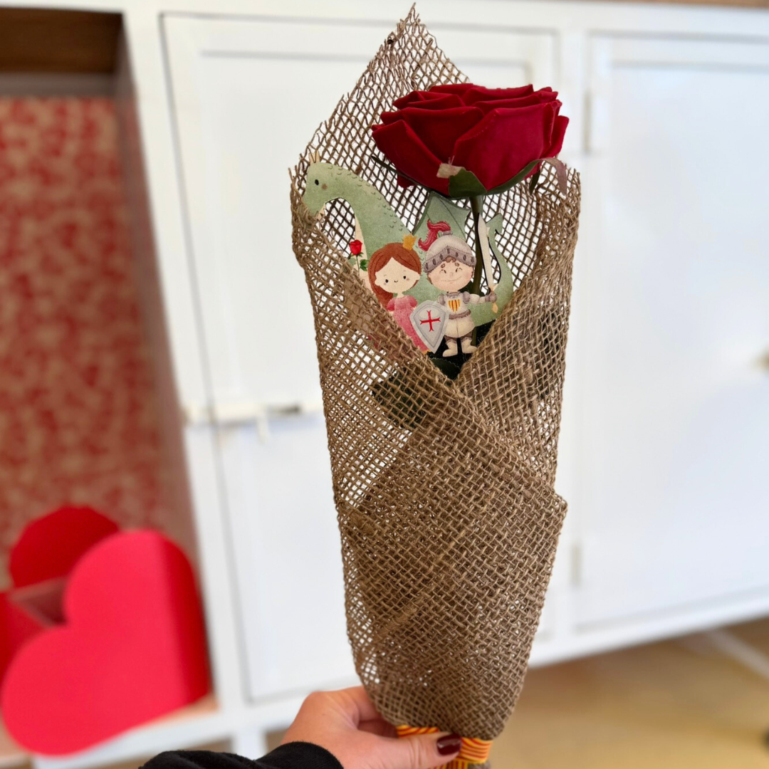 Packaging natural para la rosa de Sant Jordi. 