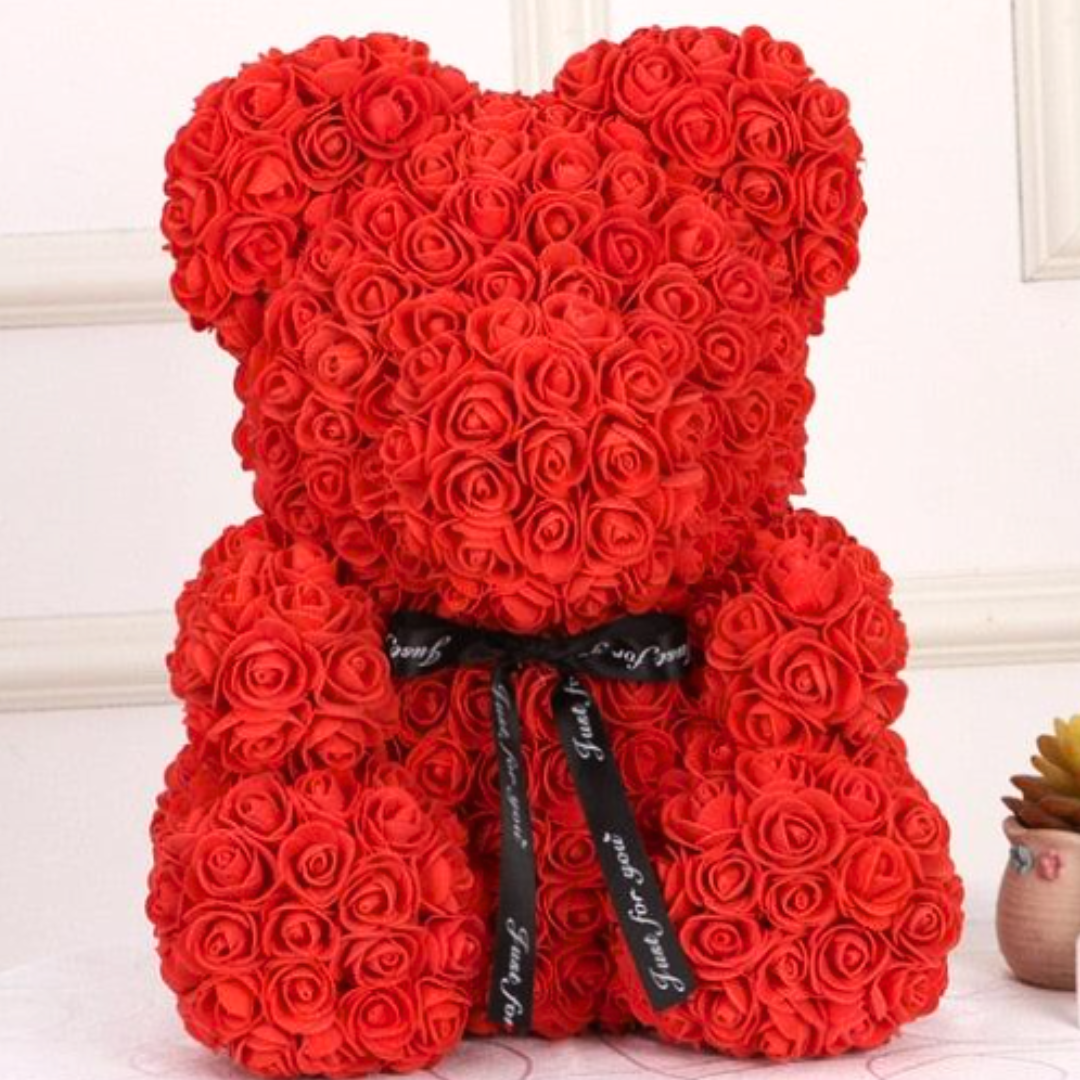 Oso de Rosas Rojas de Foam para el día de los Enamorados. 